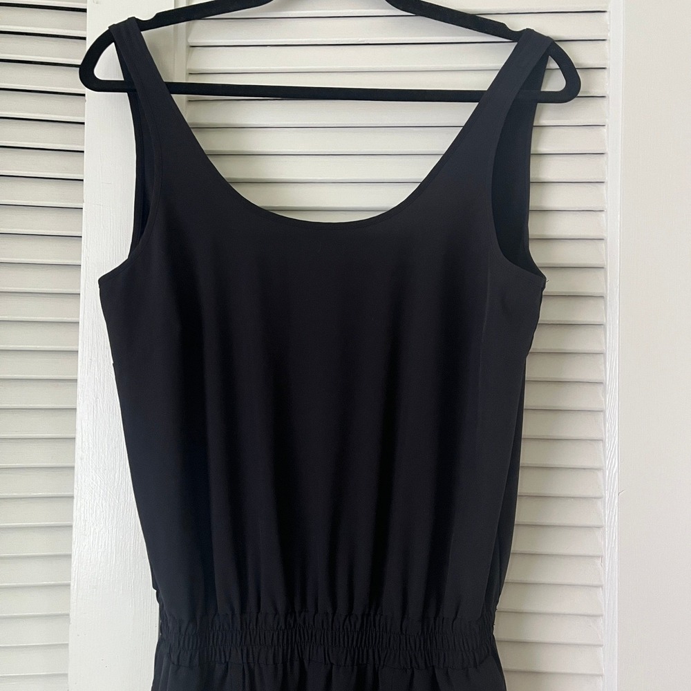 Athleta Roaming Sleeveless Jumpsuit Black Sz 4‎ Scoop Neck, Low Back - Picture 3 of 12